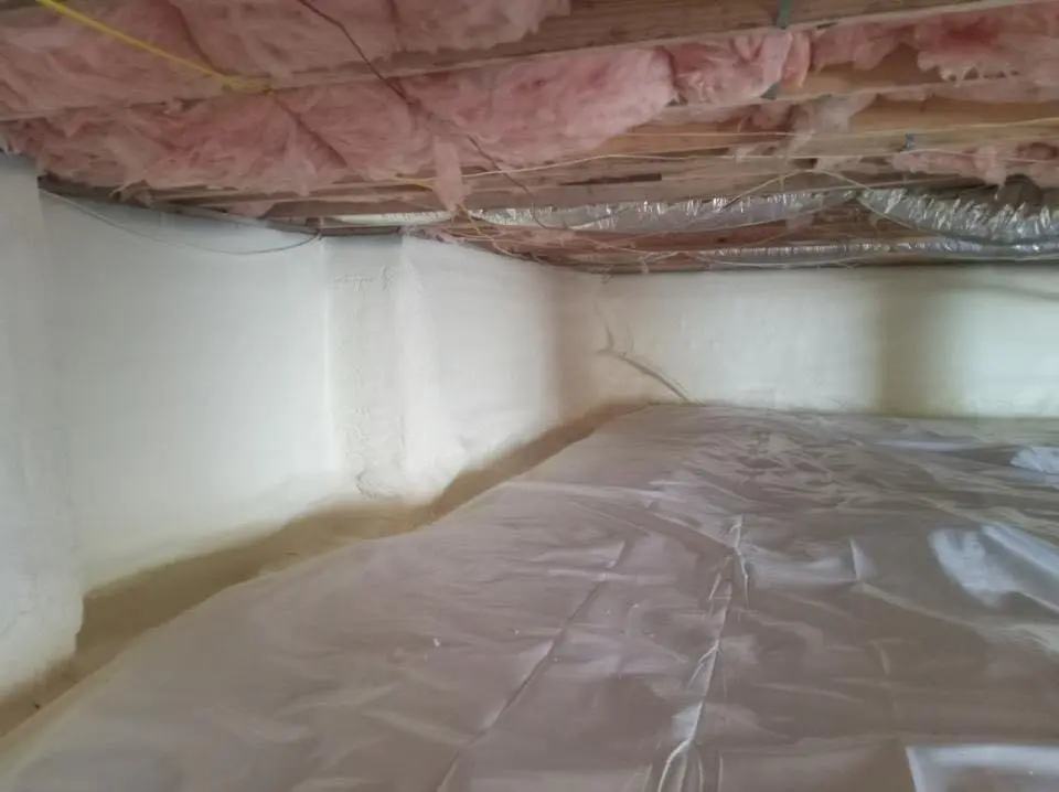 Crawl space encapsulation with closed-cell spray foam for Metal Roof Coating in Lake Zurich